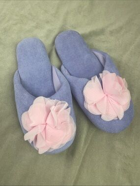 Chiffon Flower Slipper Purple Violet Pink Blossom